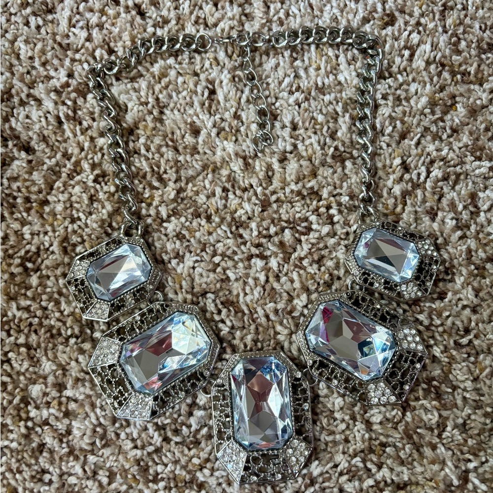 Elegant Silver Statement Necklace